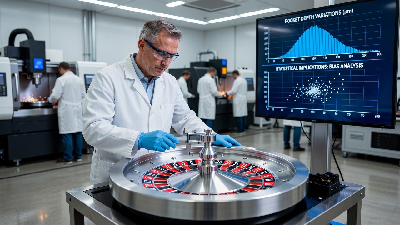 Statistical analysis of roulette wheel bias with data charts and measurement tools