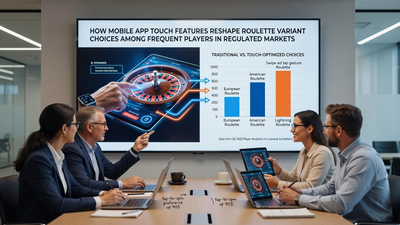 Spieler nutzt Touch-Gesten auf einem Tablet für Roulette-Wetten