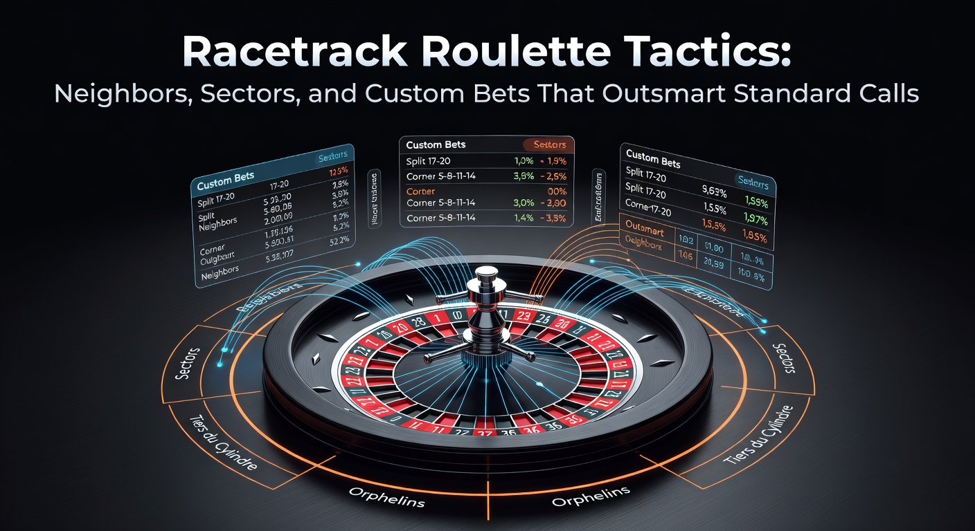 Racetrack-Layout im Roulette mit hervorgehobenen Neighbors- und Sektor-Bereichen auf einem Live-Tisch