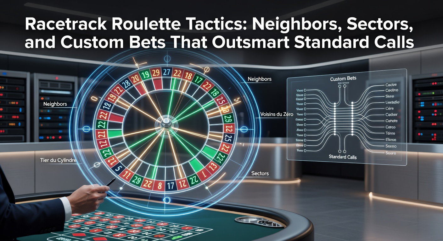 Beispiel für eine Custom Neighbors Bet auf dem digitalen Racetrack mit markierten Sektoren und Chip-Verteilung